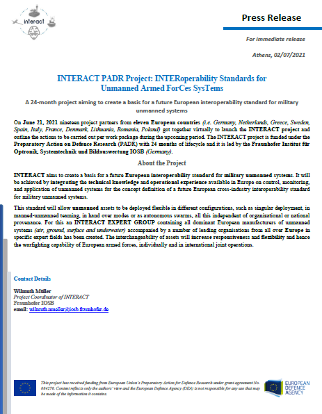 1st Press Release of INTERACT published!